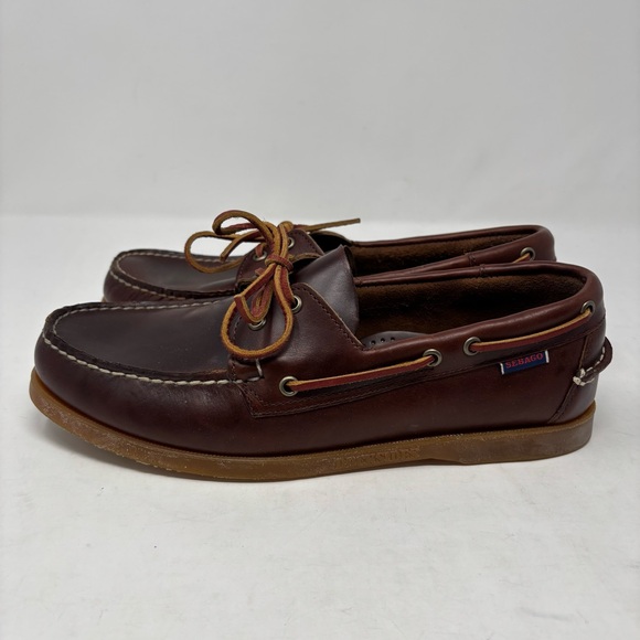 Sebago Portland Waxed Brown Leather Boat Shoes Loafers Moccasins Size 10.5 - Picture 3 of 7